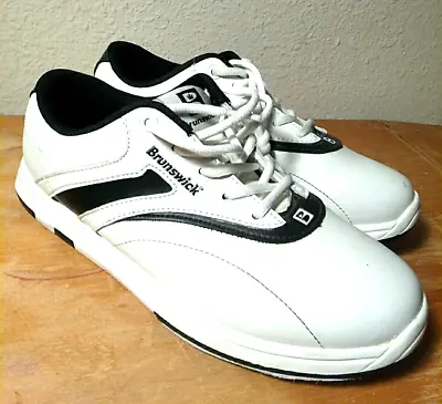 BRUNSWICK Bowling Shoes Mens US Size 7.5 Or Womens Size 9 White & Black Lace Up • $22.45