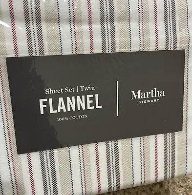 Martha Stewart 100% Cotton Flannel 3 Piece Sheet Set Brand New • $59.95