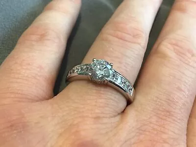 $111.71 • Buy 1.6 Carat Lab Created Diamond Solitaire Ring Platinum Plated 925 T & Half