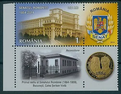 £4.46 • Buy Romania 2014 Mi.6828 II TAB ** 150 Years Senate, SENATE OF ROMANIA, MASONIC,CUZA