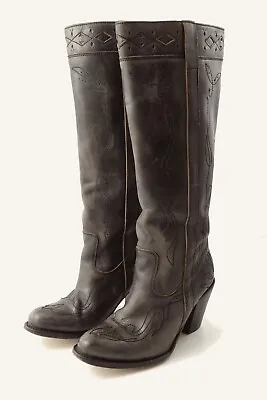 £126.55 • Buy Sancho Brown Knee High Boots 38 By Reluv Clothing