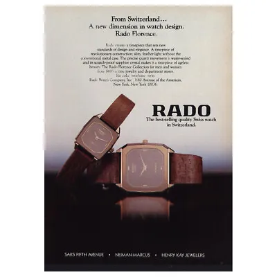 1983 Rado Florence Watch: New Dimension Watch Design Vintage Print Ad • £7.13