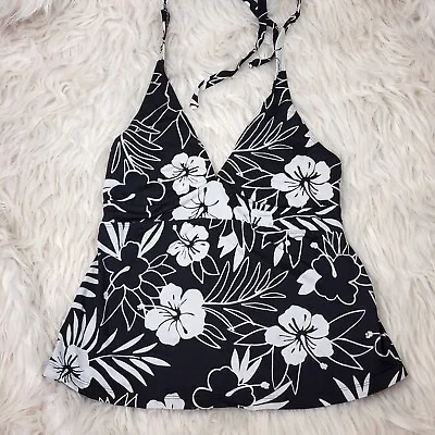 Old Navy Maternity Swim Top Black White Floral Tankini Halter Womens Size XS • $6.93