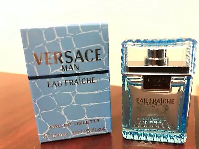 VERSACE MAN EAU FRAICHE By VERSACE 0.17 FL Oz / 5 ML EDT Miniature In Box • $10.99