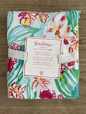 Pottery Barn Teen Lilly Pulitzer Duvet Cover In Orchid Border Twin • $70