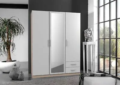 Qmax 'Space' 3 Or 4 Door Wardrobes. German Made. White & Oak(Assembly Included) • £319.99