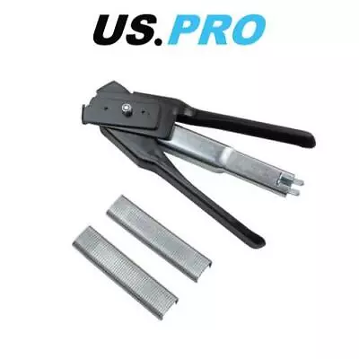 US PRO Tools Automatic Hog Ring Pliers 100 X SR8 Hog Rings Fencing Upholstery • £10