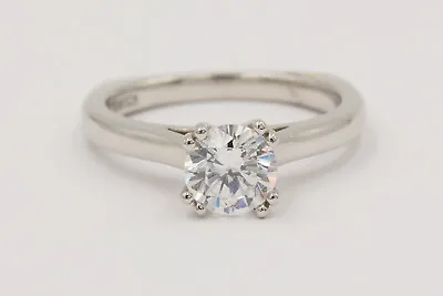 NEW  A Jaffe Platinum Solitaire Engagement Ring MES166/00 Semi-Mount • $1299