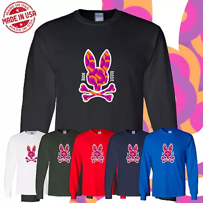 Bone Rabbit Sarcastic Long Sleeve T Shirt New Graphic Happy Easter Day USA Gift • $23.99