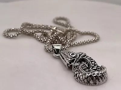 18” Inch Naga Dragon Pendant Necklace 925/ Sterling Silver • $150