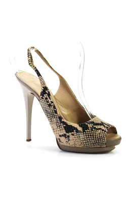 $49.01 • Buy Giuseppe Zanotti Design Womens Snakeskin Open Toe Pump Multicolor Size 9.5