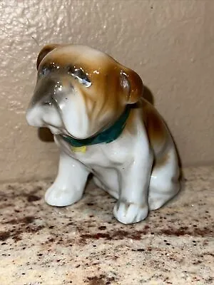 Vintage English Bulldog Sitting Porcelain Animal Dog Figurine- Made In Japan • $24.99
