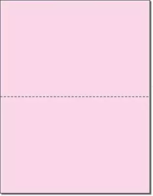 Pack Of 500 Sheets 8-1/2 X 11  Letter Size Perforated Paper Pink Perf @ 5-1/2  • $45.73