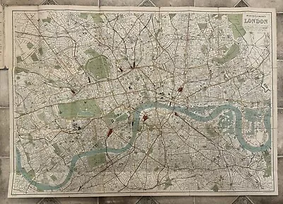 Bartholomew's Survey Plan Guide London Circa 1910 Folding Map 23X33 Linen Backed • £20.11