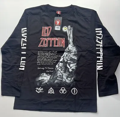 Led Zeppelin Stairway To Heaven Rock Music Men Long Sleeves Cotton T-shirt : L • $44.99