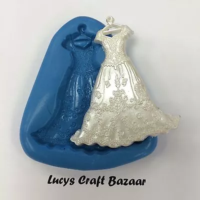 £3.80 • Buy Silicone Mould Wedding Dress Bridal Gown Marriage Cupcake Topper Cake Decorating