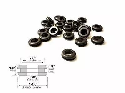 25 Rubber Grommets 5/8  Inside Diameter - 1/8  Groove Width - Fits 7/8  Panel Ho • $18.76