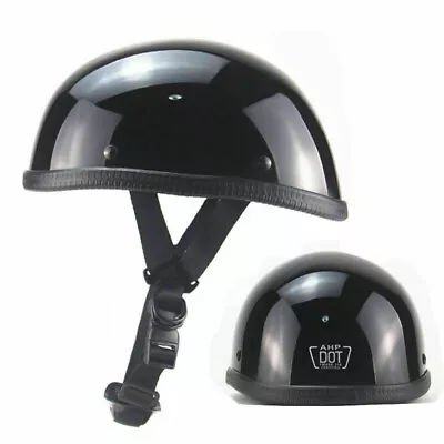 DOT Approved German Style Shorty Helmet Adult Motorcycle Half Helmet Open Face • $29.99