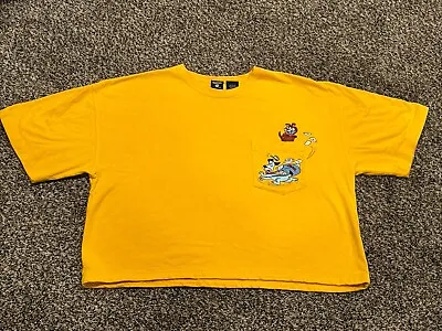 Vintage 1997 Warner Bros. Studios Huckleberry Hound Pocket Shirt Large Cropped • $12