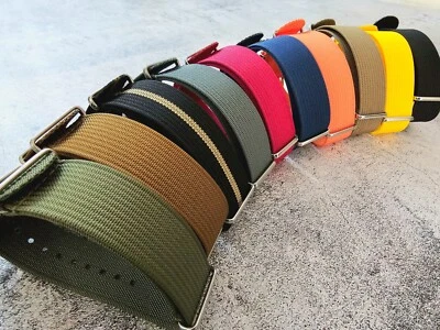£9.25 • Buy Premium Ribbed Nylon NATO G10 Watch Band Zulu Army Military Strap 18mm 20mm 22mm