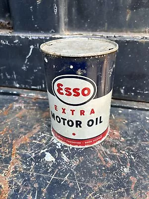 Vintage ESSO Motor Oil 1 Quart Can Advertising Service Station Gas Oil Empty • $15.50