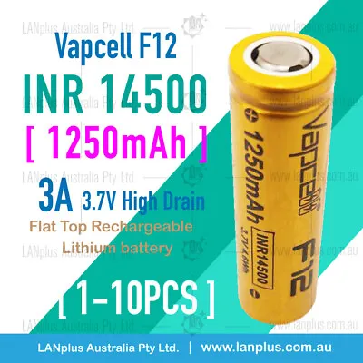 Vapcell AA Size 3.7v INR 14500 3A 1250mAh Rechargeable Lithium Battery Flat Top • $9.95