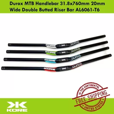 $24.90 • Buy KORE Durox MTB Handlebar 31.8x760mm 20mm Wide Double Butted Riser Bar AL6061-T6