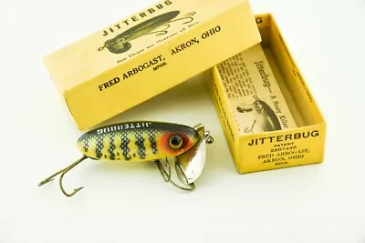 Vintage Fred Arbogast Two Piece Jitterbug Antique Fishing Lure In Box JJ56 • $45