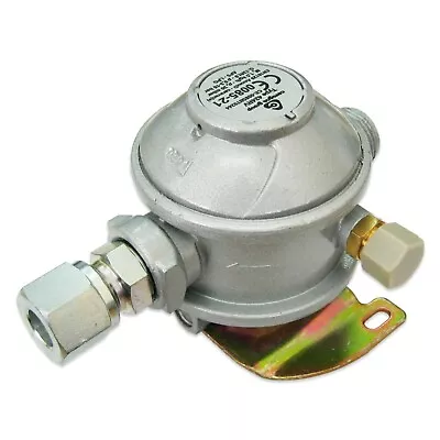 BULKHEAD GAS REGULATOR 30mbar PROPANE LPG GAS BOTTLE 10mm OUT CARAVAN MOTORHOME • £28.50