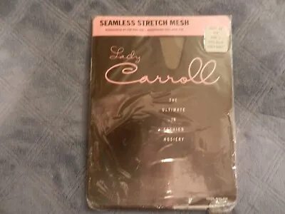 Vintage Lady Carroll Seamless Stretch Mesh Stockings Grey Mist 8 1/2-9 • $13.99