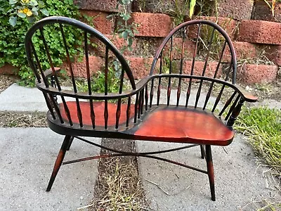 Vintage  Opposing Doll Chair Furniture Black Wooden Spindle Three Hands Corp • $90