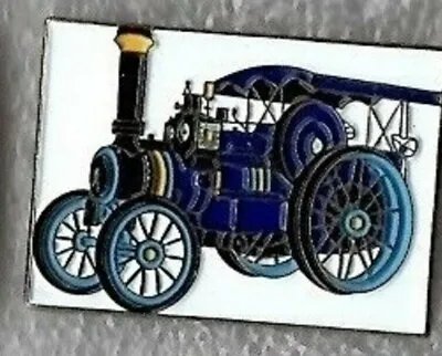 Traction Engine Pin Badge. Steam Tractor. Burrell. Blue Version. Metal. Enamel. • $2.18