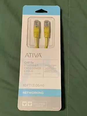 Ativa CAT 5e Ethernet Crossover Cable 10 Ft Networking Male RJ45 833-370 New • $15.77