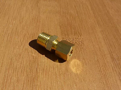 £6.95 • Buy Brass Straight Compression Stud Fitting Gas Pneumatic Hydraulic Oil Compressor