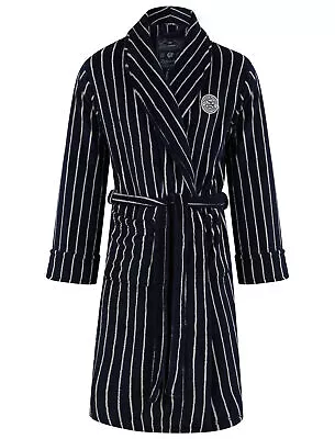 Mens Dressing Gown Tokyo Laundry Men's Striped Soft Warm Fleece Luxury Bath Robe • £25.99