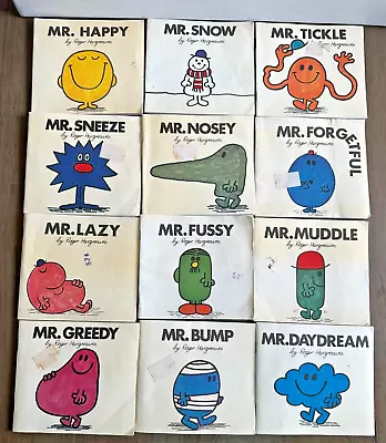 Lot Of 12 Vintage Mr. Men Books By Roger Hargreaves 1971-1976 • $23.75