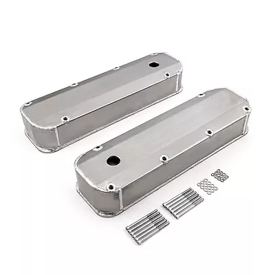 Ford BBF 429 460 Satin Long Bolt Fabricated Valve Covers - Tall W/ Hole • $105.37