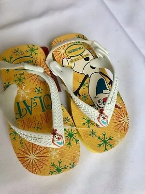 Cute Baby Havaianas Frozen Olaf Flip Flops In Yellow. All Sizes. • £12