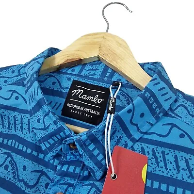 Mambo Shirt Mens Large Blue Hawaiian Loud Surfwear Australia Short Sleeve BNWT • $63.13