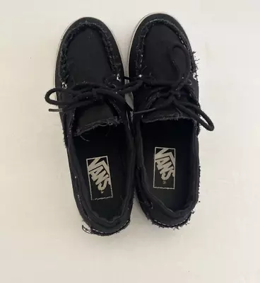 Vans Zapato Del Barco Boat Shoes Black Low Top  Men 5-Women 6.5 • $24.65
