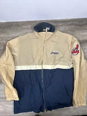 Rare Vintage Cleveland Indians Men’s Zip Up Jacket Size Medium WAHOO • $10.47