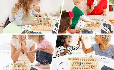 Wooden Math Multiplication Board Montessori Children Counting Toy RfdcV • $24.79