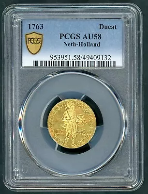 Netherlands Holland Ducat 1763 Gold Coin Pcgs Au 58   88 • $255