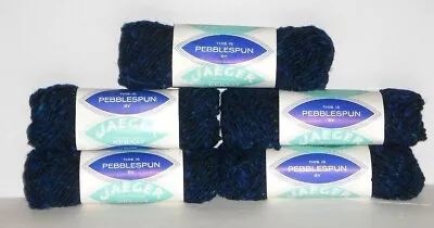 Yarn - Vintage Bernat Pebblespun By Jaeger 100% Wool Blue - Lot Of 5 Skeins New! • $31.50