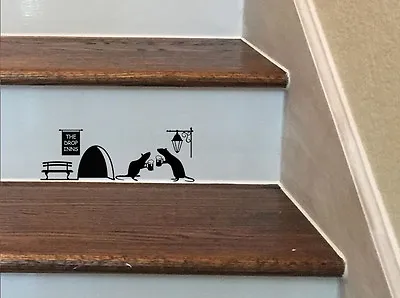 Funny Mouse Hole Wall Skirting Board Stair Decal Stickers • £1.99