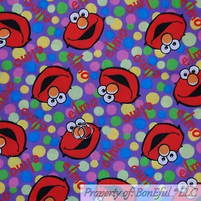 BonEful FABRIC FQ Cotton Quilt Purple Rainbow Red Elmo Face Polka Dot Boy Girl S • $21