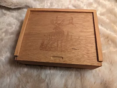 Wooden Box With Elk Etching • $20