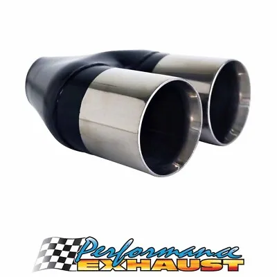 Straight Cut Inner Cone STAINLESS Exhaust Tip - 2.25  Inlet - Twin 3.5  Outlet • $82