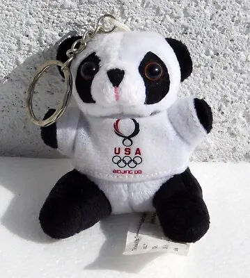 VTG 2008 Mini Panda Bear USA Plush Key Chain BEIJING 08 • $29.95