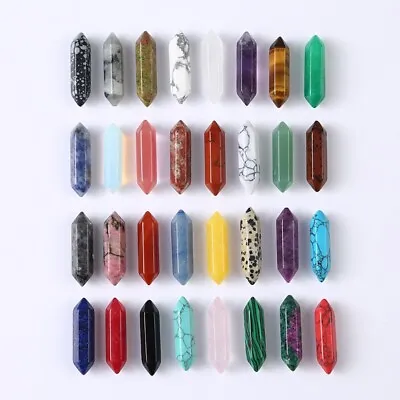 US 2-10pcs Wholesale Natural Obelisk Quartz Crystal Wand Double Point Healing • $9.49